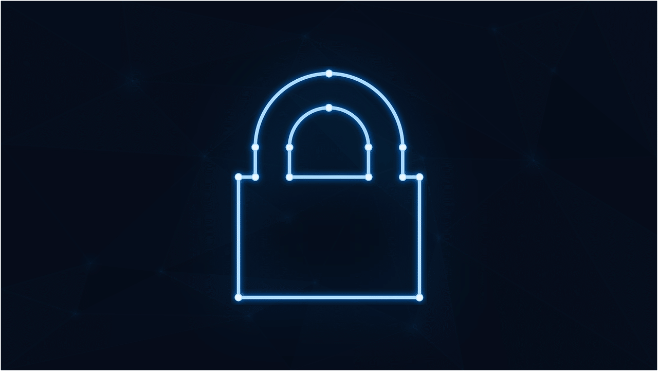 Free padlock neon cybersecurity vector