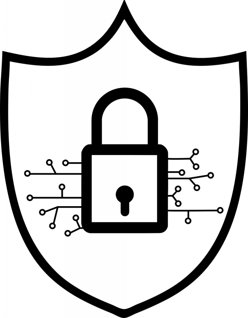 Free cybersecurity padlock shield vector